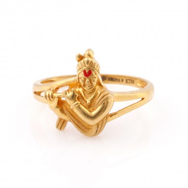 22K Gold Lord Krishna Gent's Ring